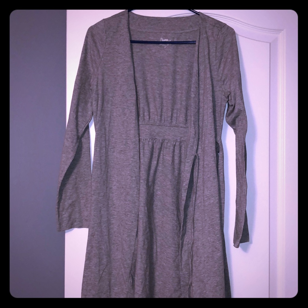 Light Weight Gray Maternity Robe